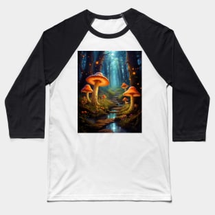 Magical Mushroom Enchanted Forest Baseball T-Shirt